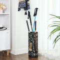 Metal Office Free Standing Black Umbrella Rack de porte-parapluies pour cannes Sticks Walks avec 2 crochets